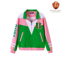 AKA Green Full Zip Windbreaker Tech Jacket (Unisex)