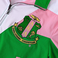 AKA Green Full Zip Windbreaker Tech Jacket (Unisex)