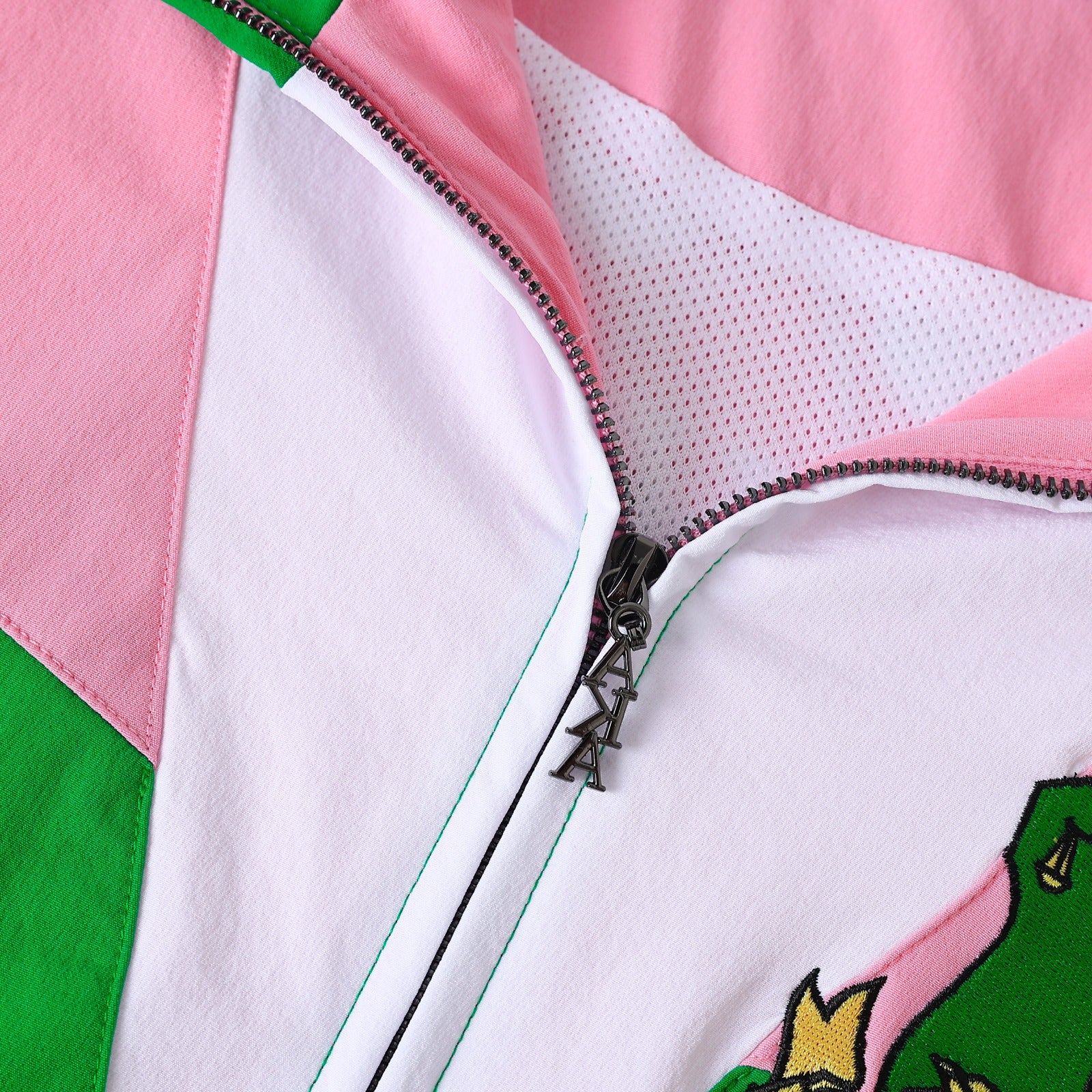 AKA Green Full Zip Windbreaker Tech Jacket (Unisex)