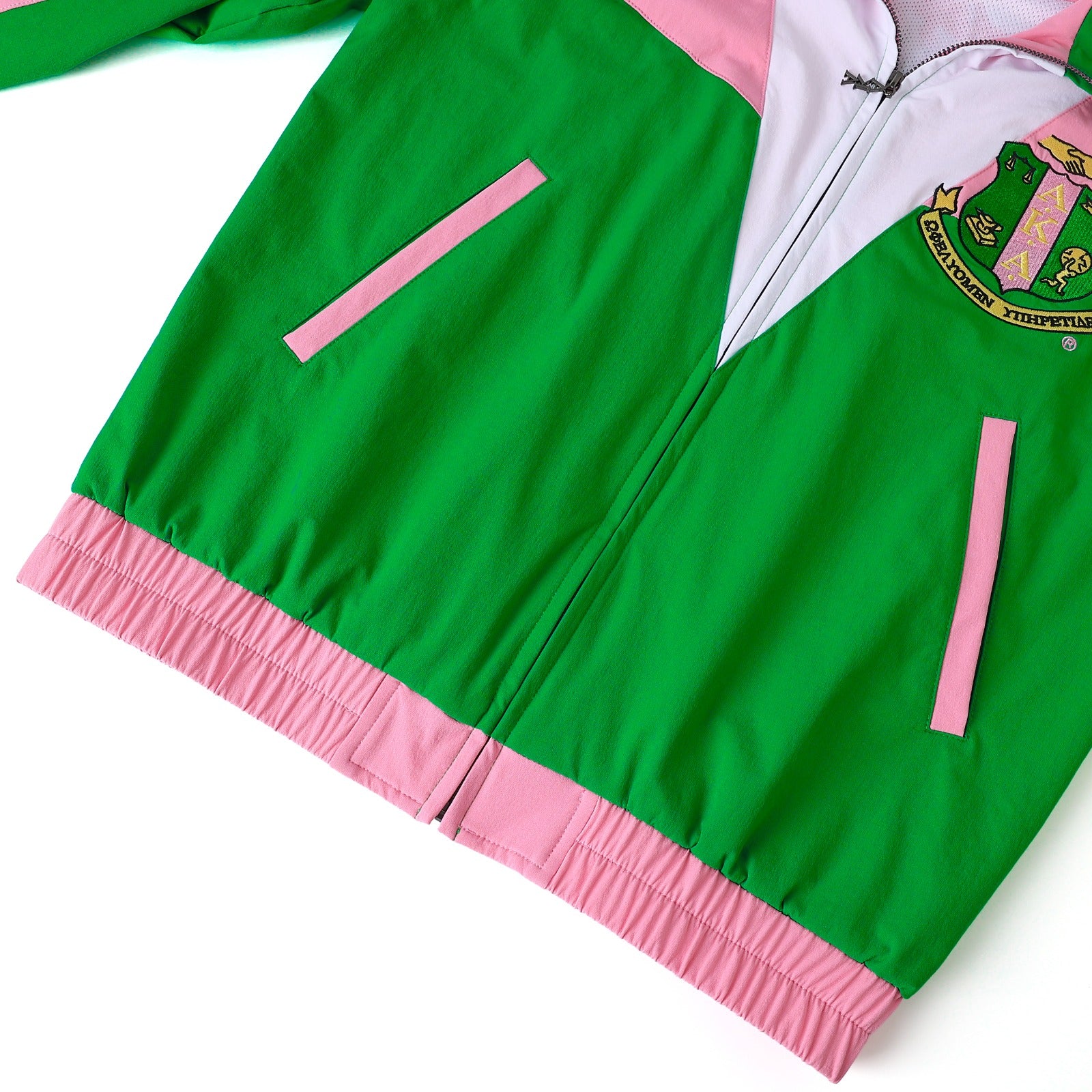 AKA Green Full Zip Windbreaker Tech Jacket (Unisex)