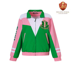 AKA Green Full Zip Windbreaker Tech Jacket (Unisex)