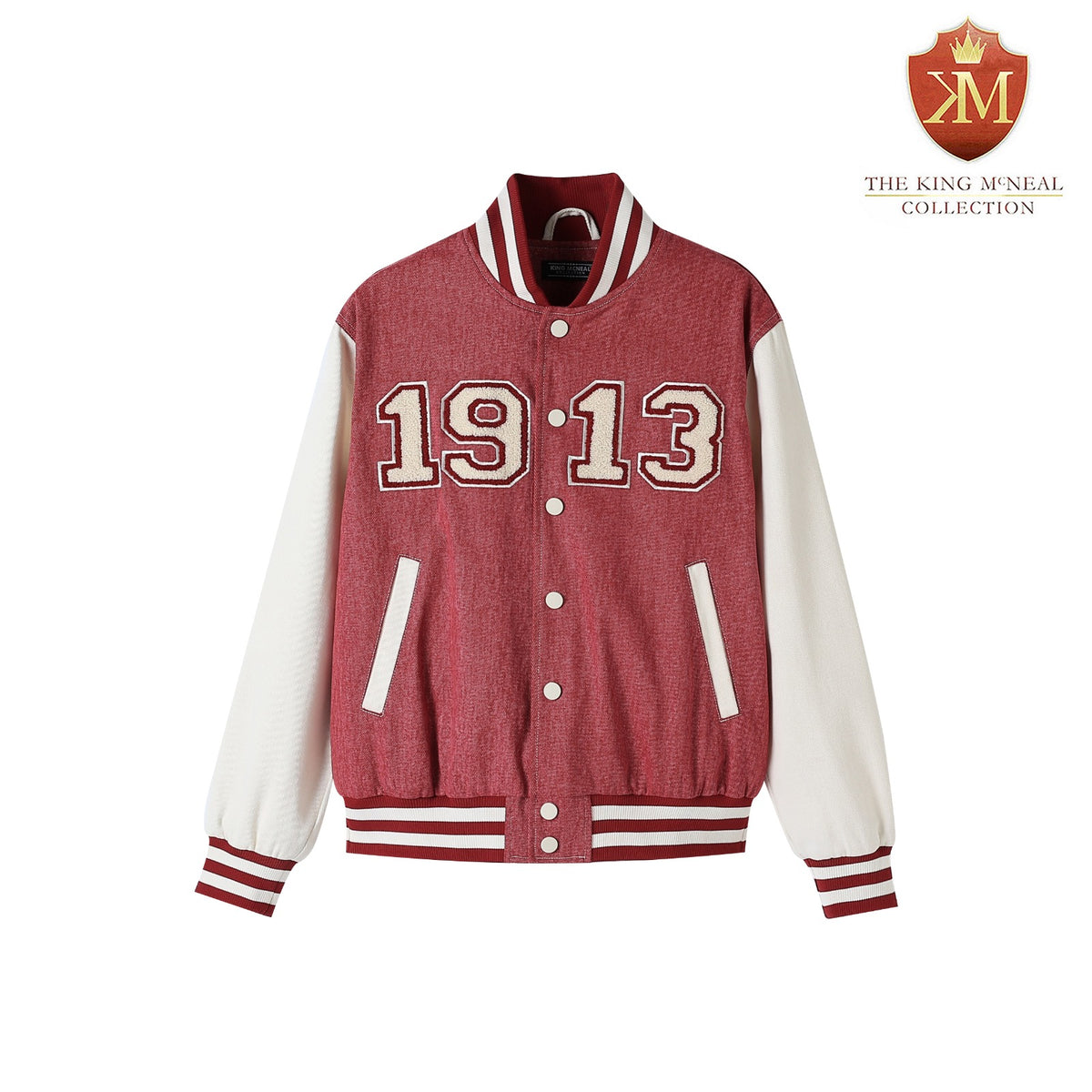 Delta Crimson 1913 Denim Bomber Jacket (Unisex)