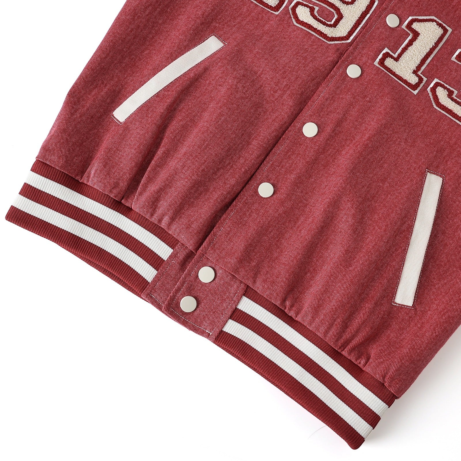Delta Crimson 1913 Denim Bomber Jacket (Unisex)