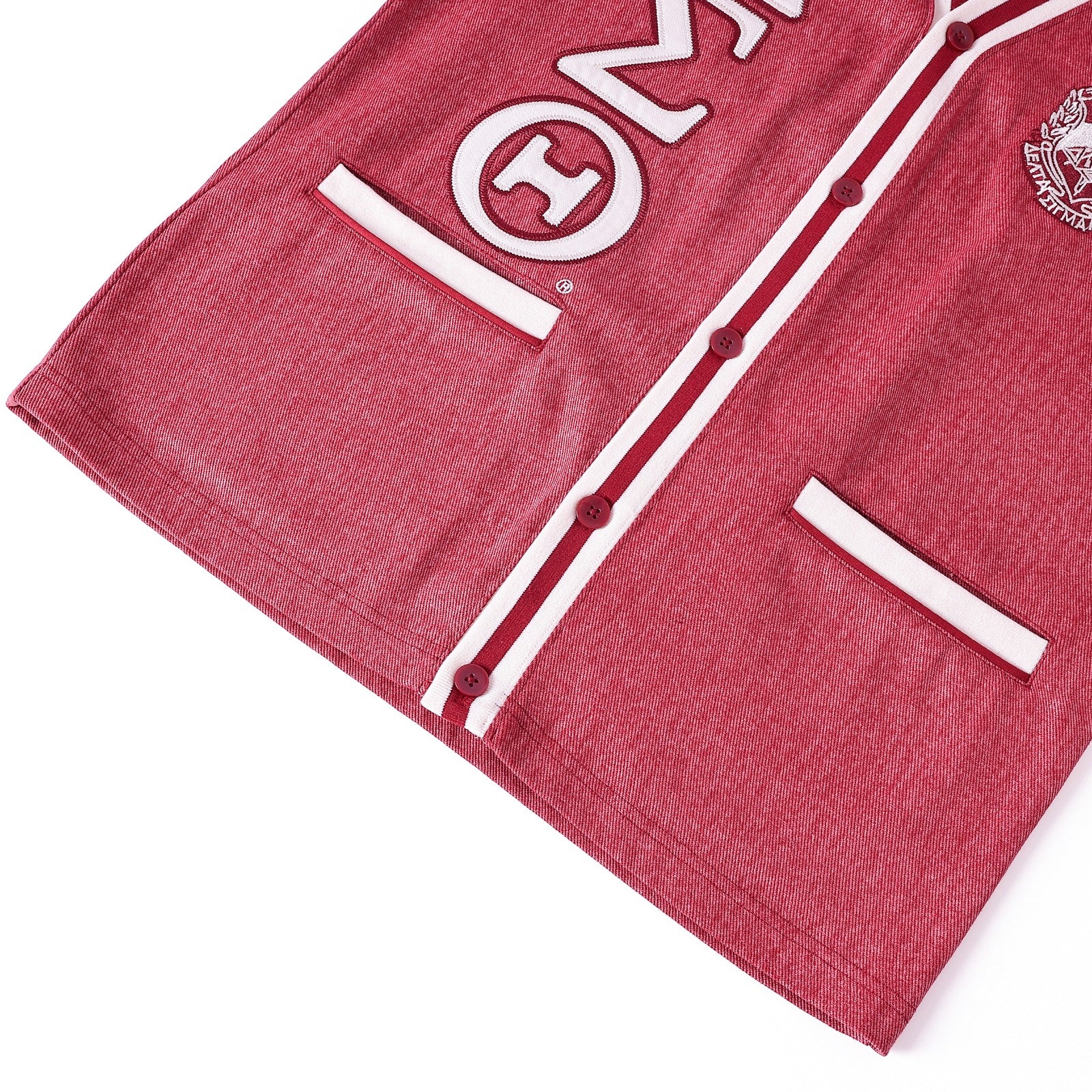 Delta Crimson Denim Cardigan Unisex Fit