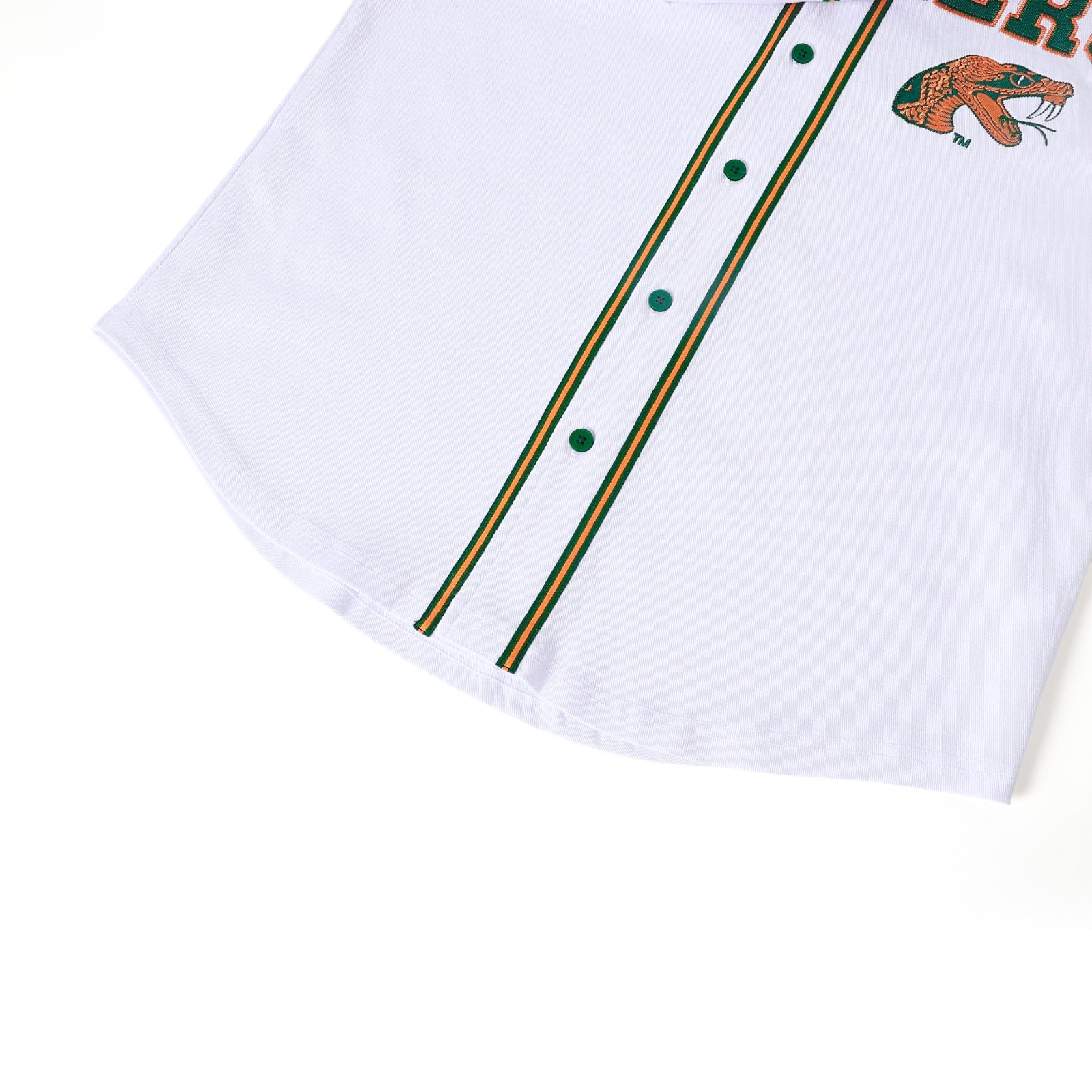 FAMU Rattlers White Button Up Baseball Jersey (Unisex)