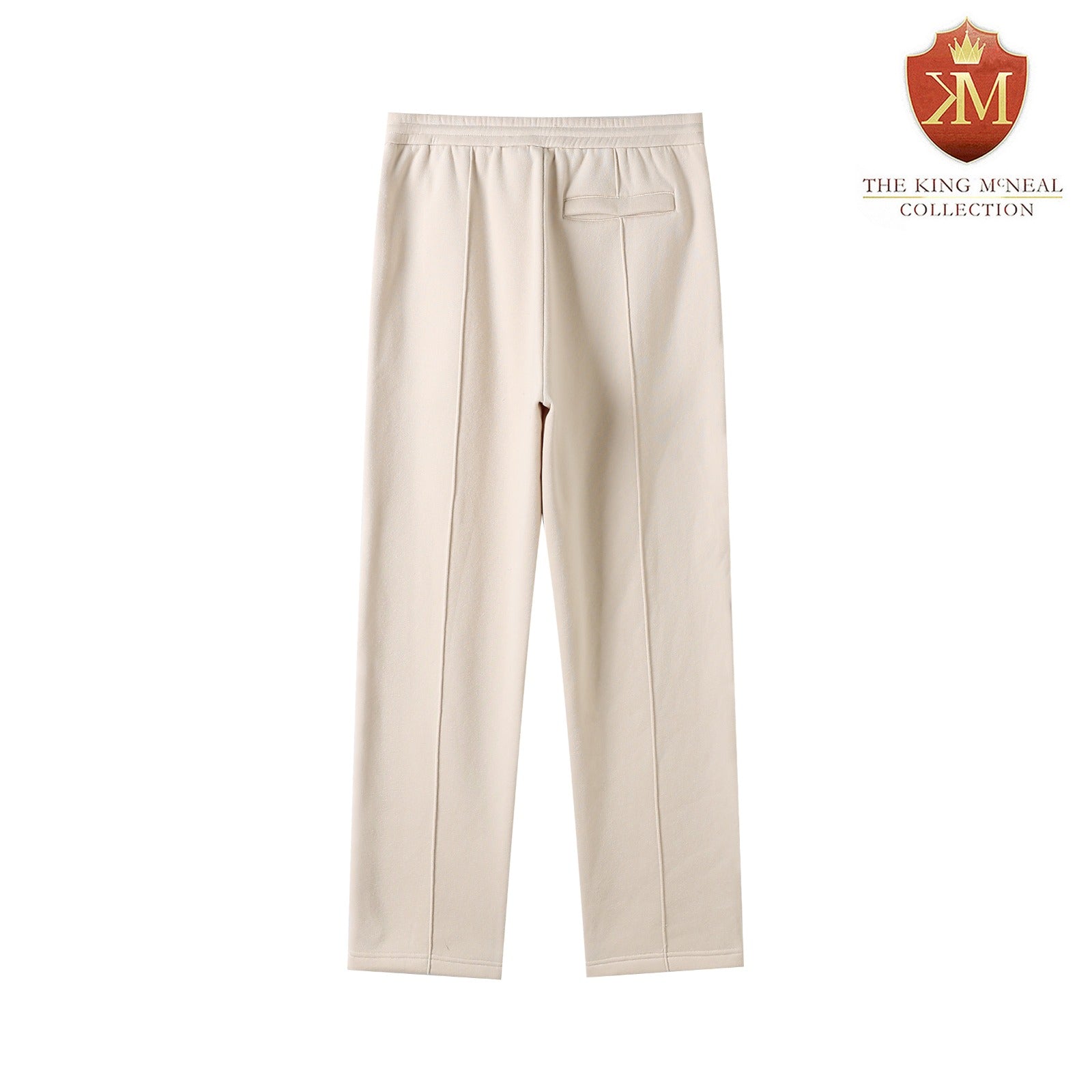 Neutral & Purple Pleated Fleece Pants