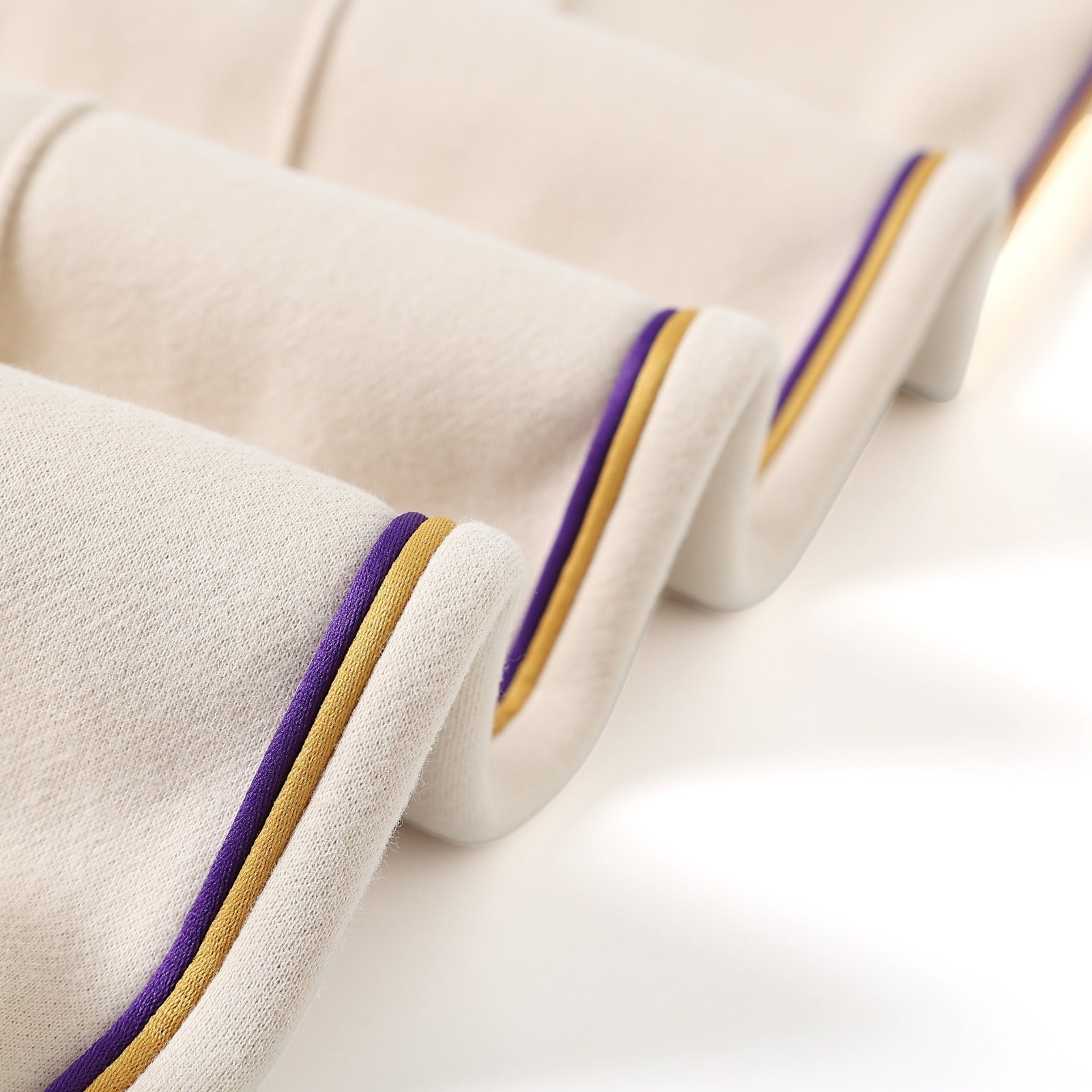 Neutral & Purple Pleated Fleece Pants