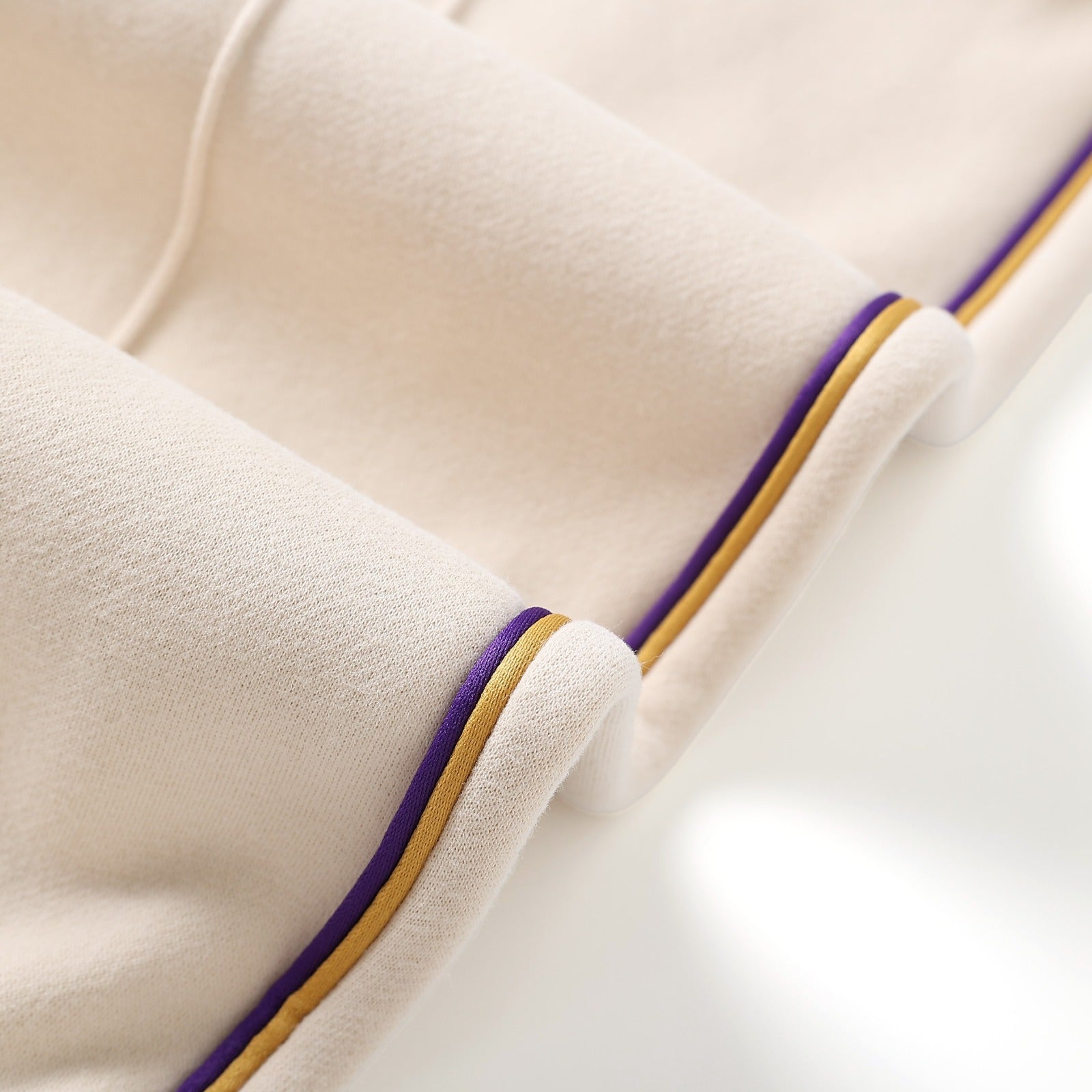 Neutral & Purple Pleated Fleece Pants