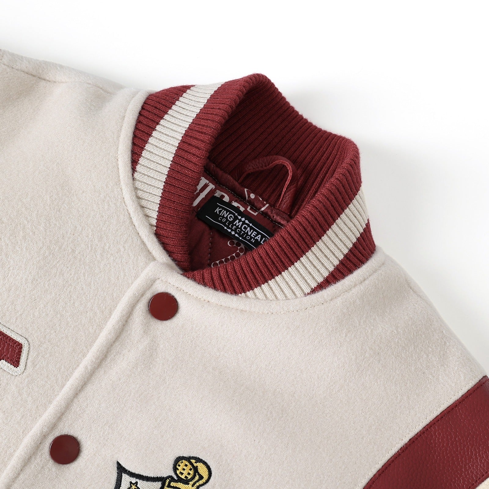 Kappa Alpha Psi Neutral Wool And Leather Letterman Jacket