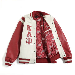 Kappa Alpha Psi Neutral Wool And Leather Letterman Jacket