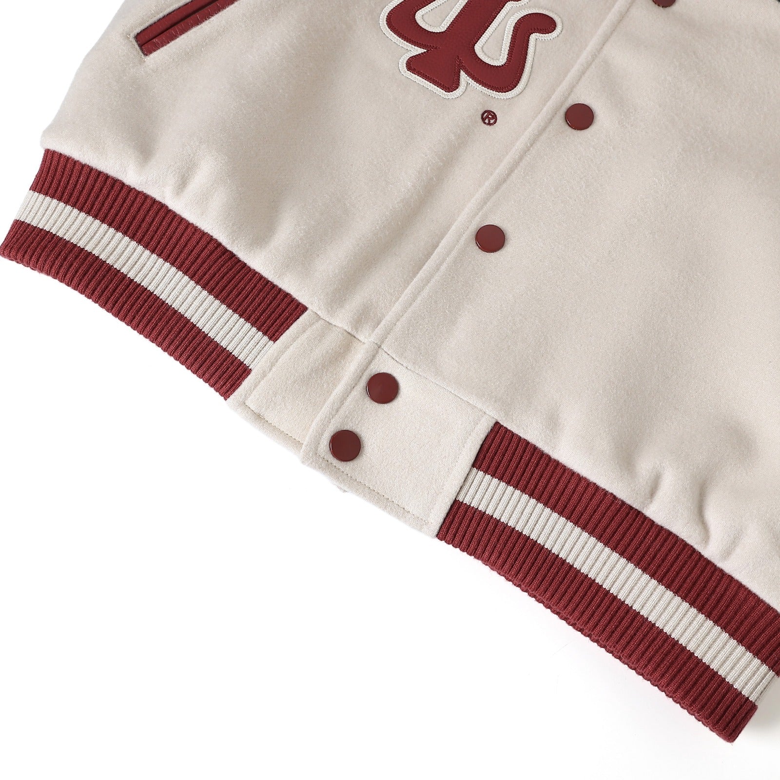 Kappa Alpha Psi Neutral Wool And Leather Letterman Jacket