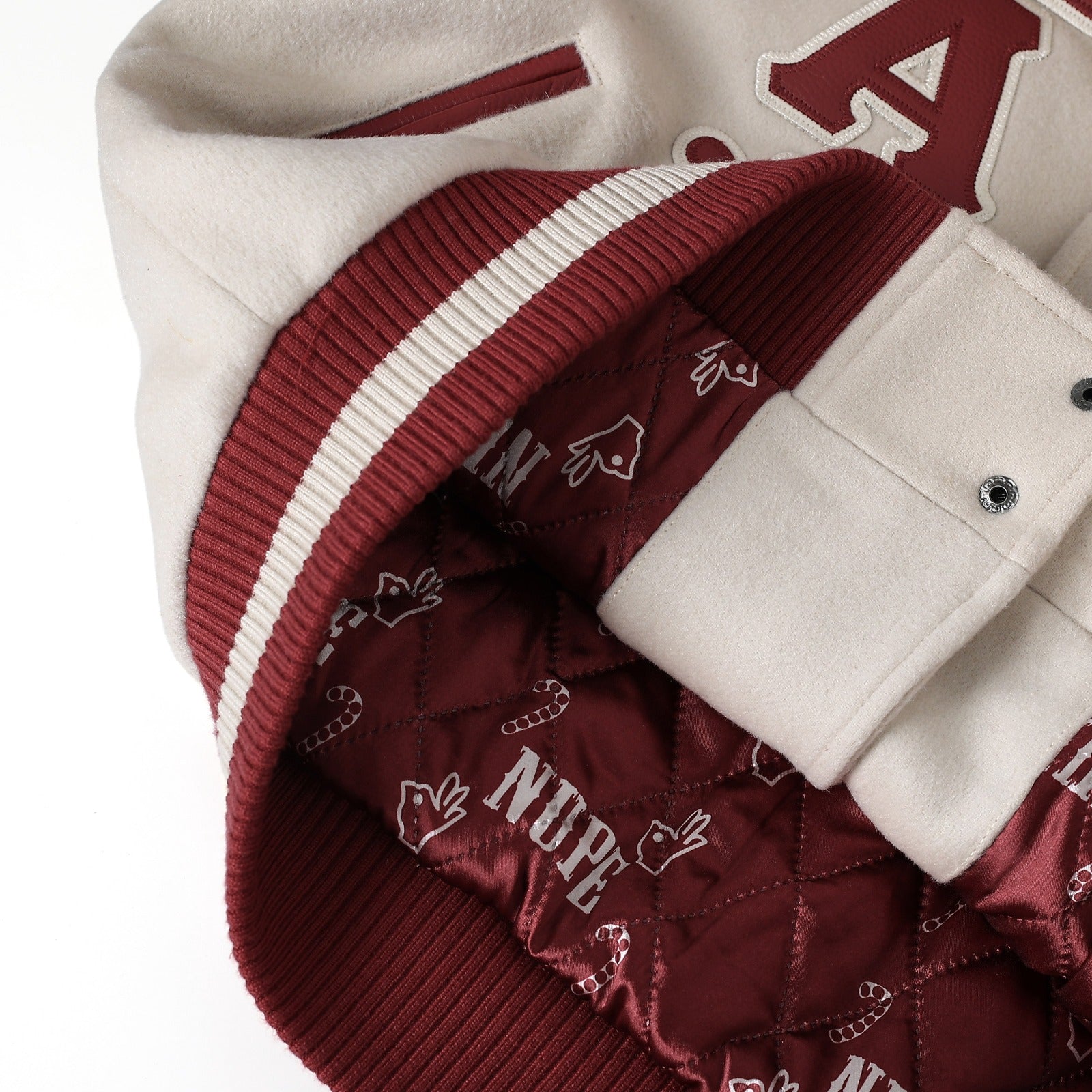 Kappa Alpha Psi Neutral Wool And Leather Letterman Jacket