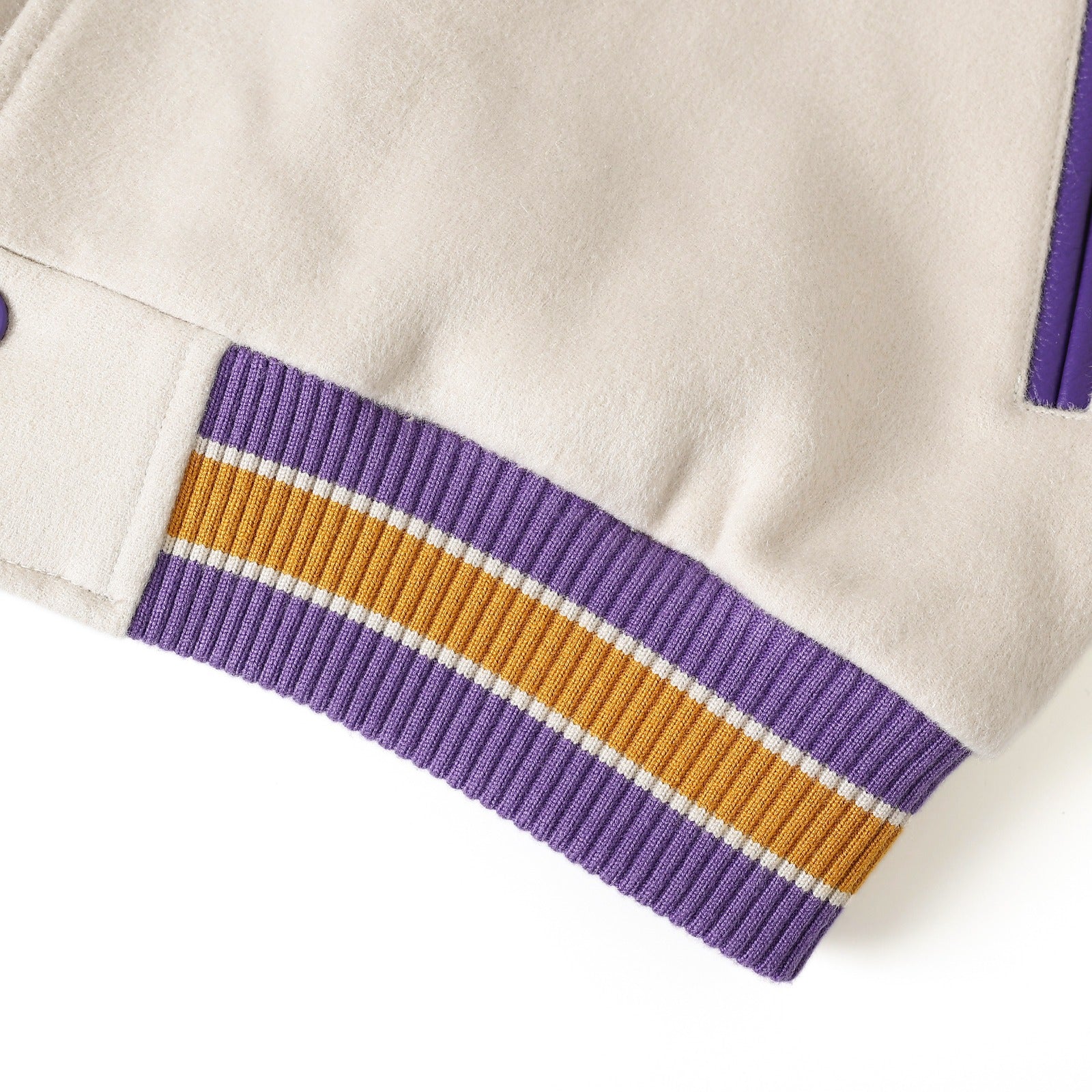 Omega Psi Phi Neutral Wool And Leather Letterman Jacket