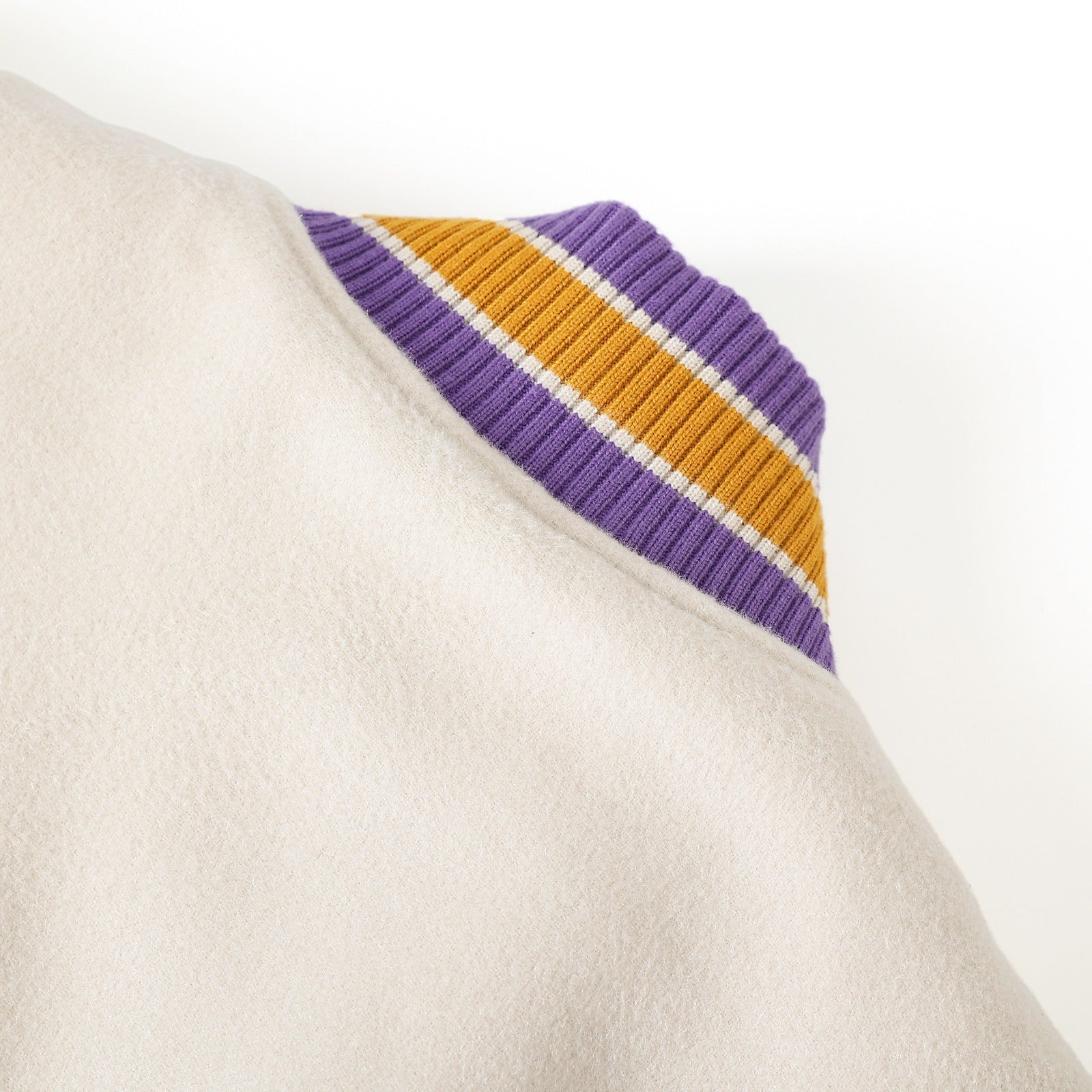 Omega Psi Phi Neutral Wool And Leather Letterman Jacket