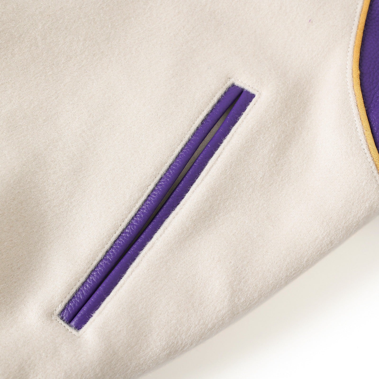 Omega Psi Phi Neutral Wool And Leather Letterman Jacket