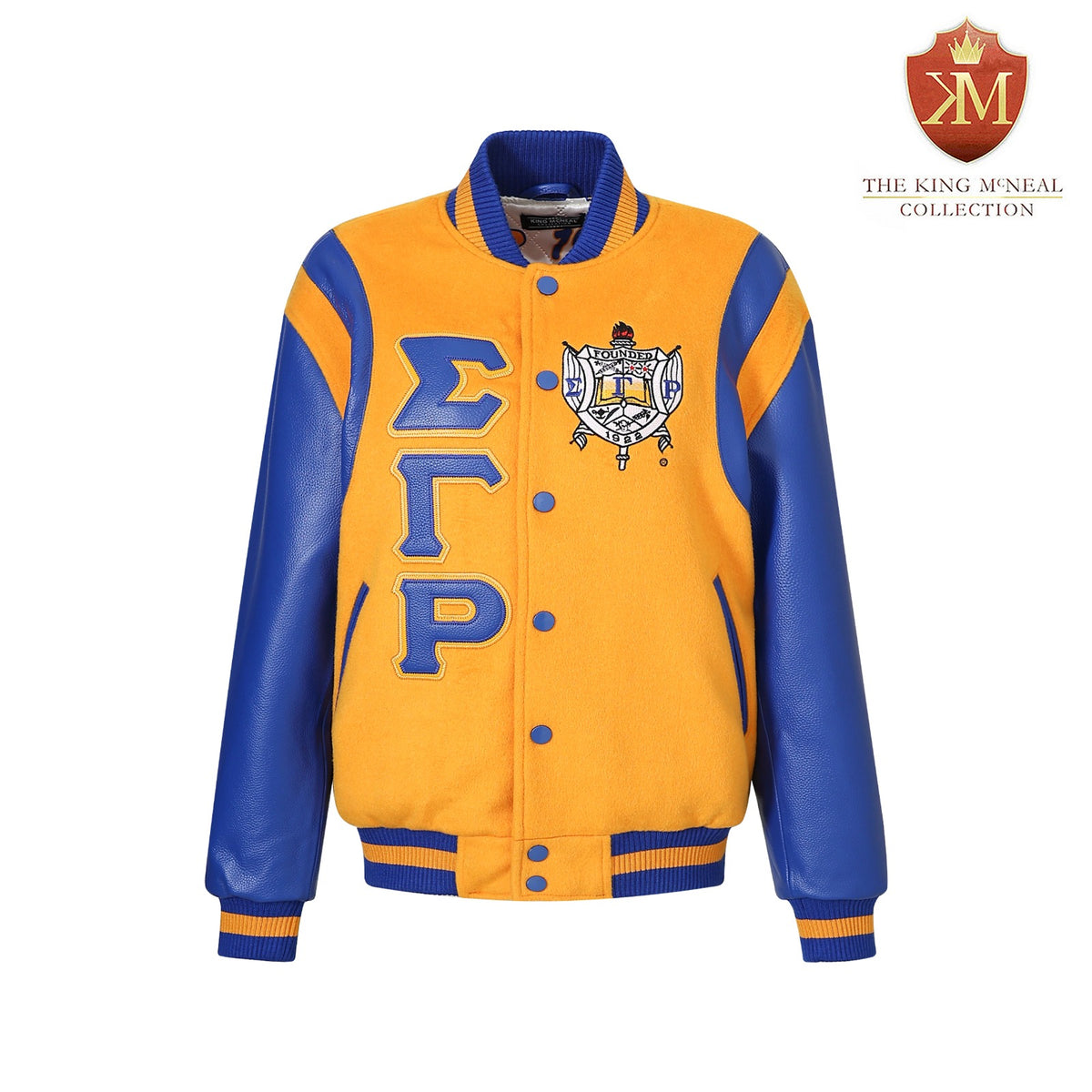 Sigma Gamma Rho Gold Wool And Leather Letterman Jacket