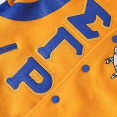 Sigma Gamma Rho Gold Wool And Leather Letterman Jacket