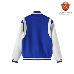 Phi Beta Sigma Blue Wool And Leather Letterman Jacket