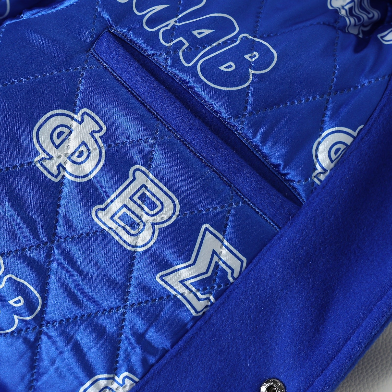 Phi Beta Sigma Blue Wool And Leather Letterman Jacket