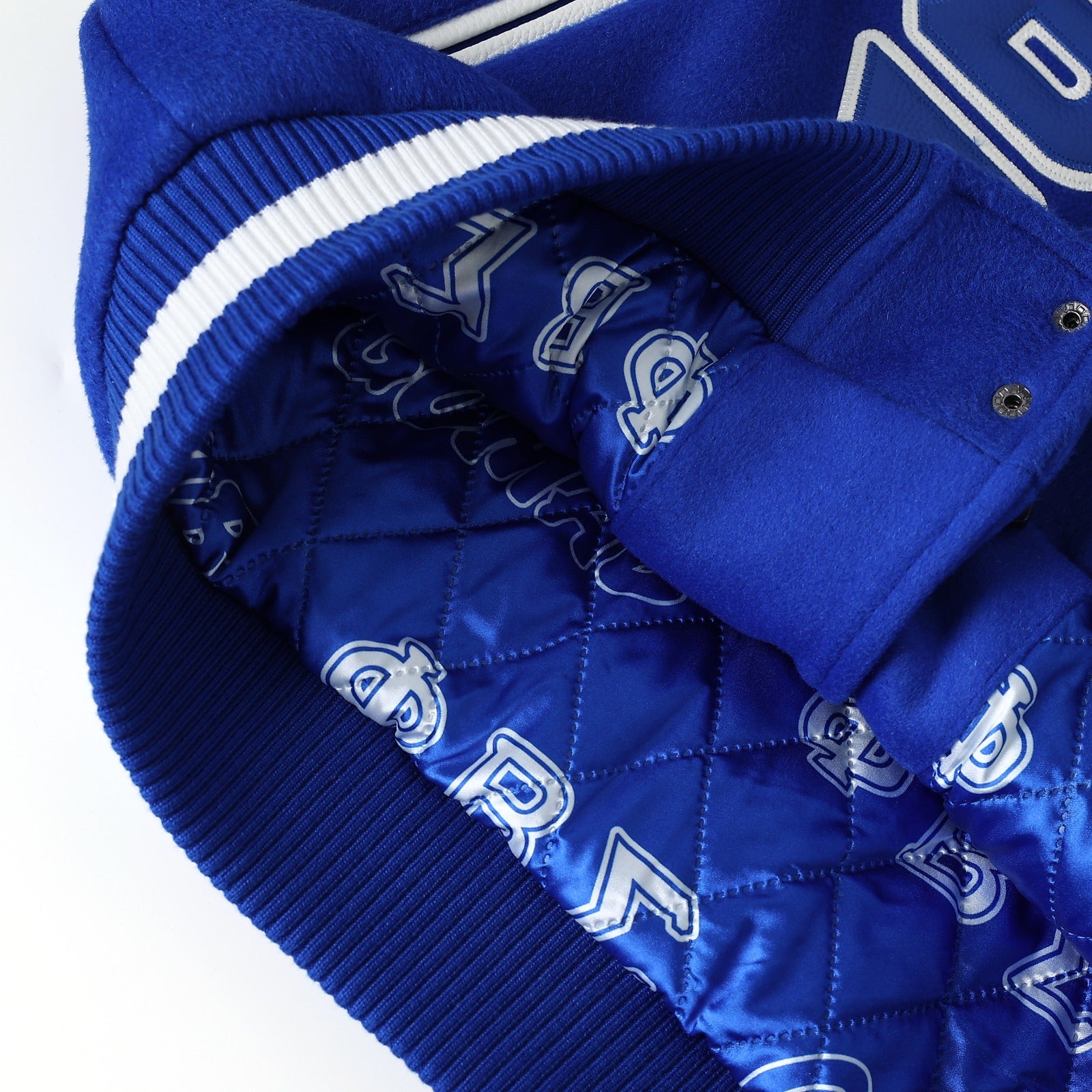 Phi Beta Sigma Blue Wool And Leather Letterman Jacket