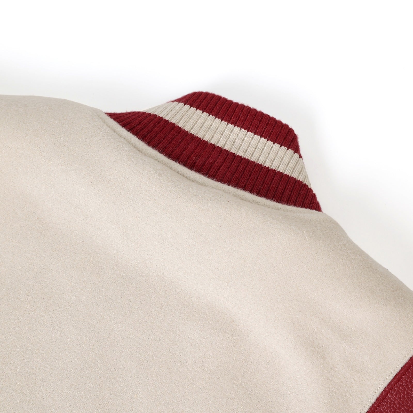 Delta Sigma Theta Neutral Wool And Leather Letterman Jacket