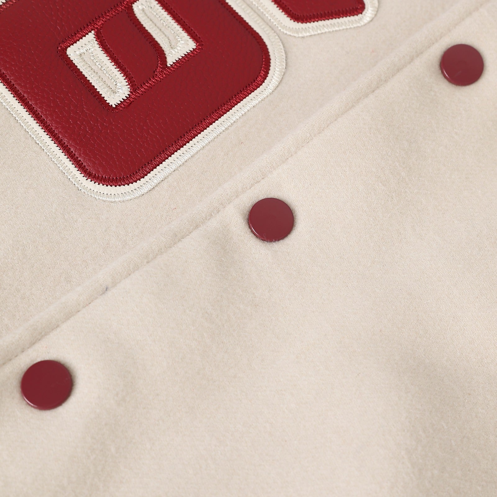 Delta Sigma Theta Neutral Wool And Leather Letterman Jacket