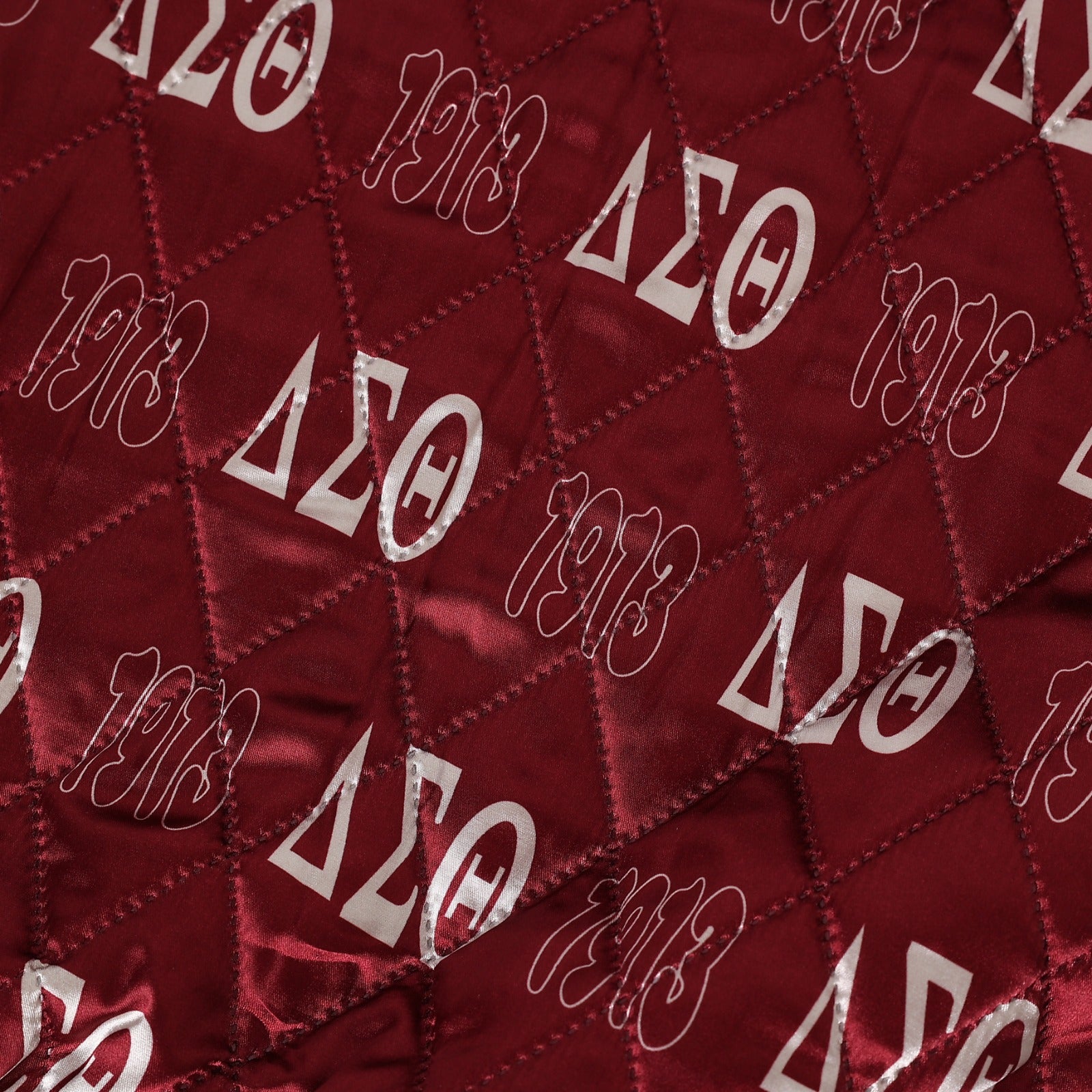 Delta Sigma Theta Neutral Wool And Leather Letterman Jacket