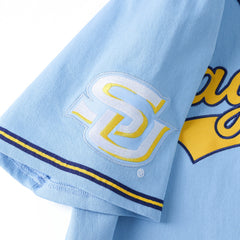Southern Jaguars Columbia Blue Button Up Baseball Jersey (Unisex)