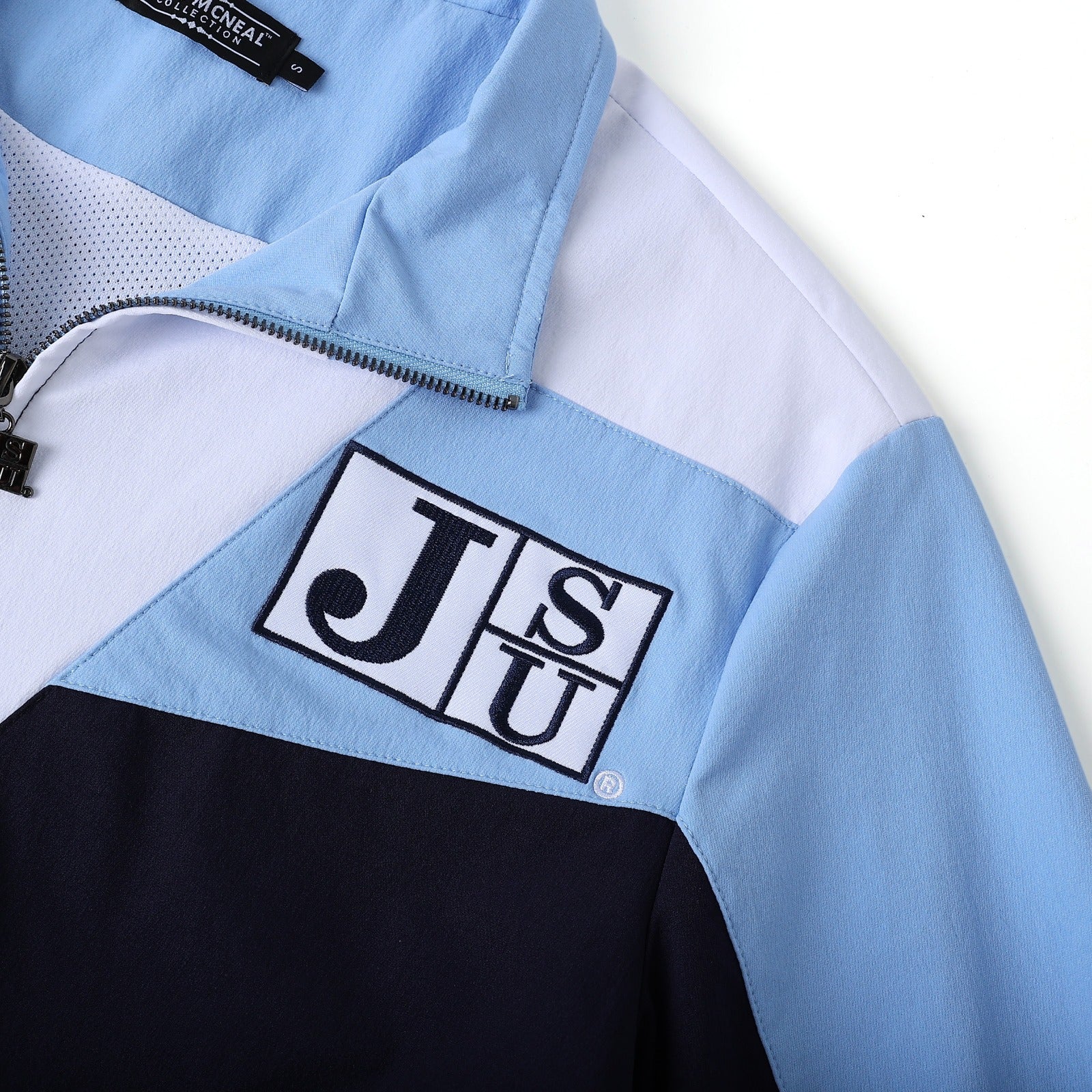 Jackson State Navy Full Zip Windbreaker Tech (Unisex)