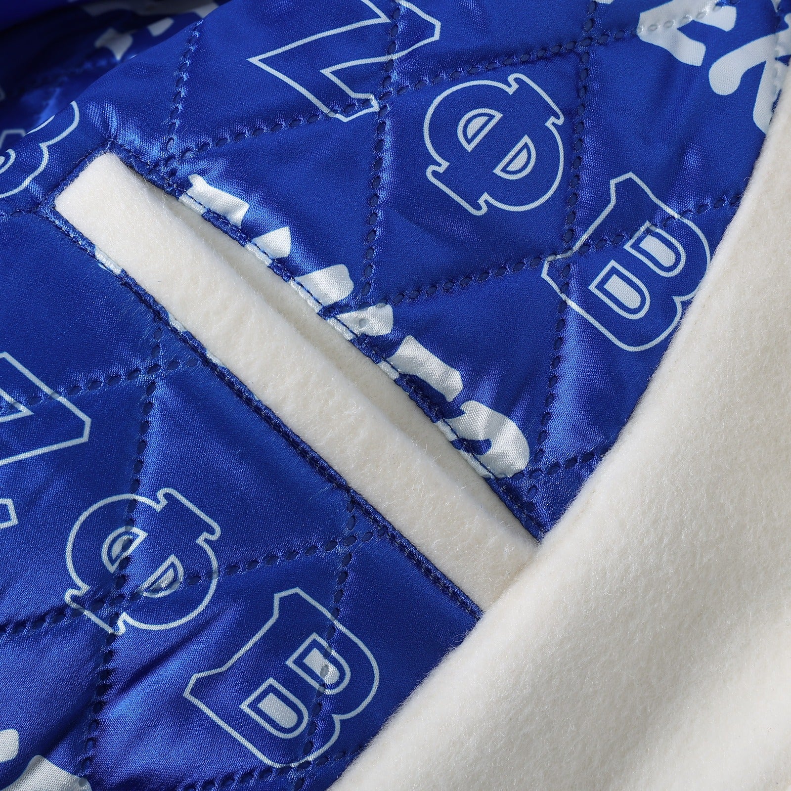 Zeta Phi Beta White Wool And Leather Letterman Jacket (Unisex)