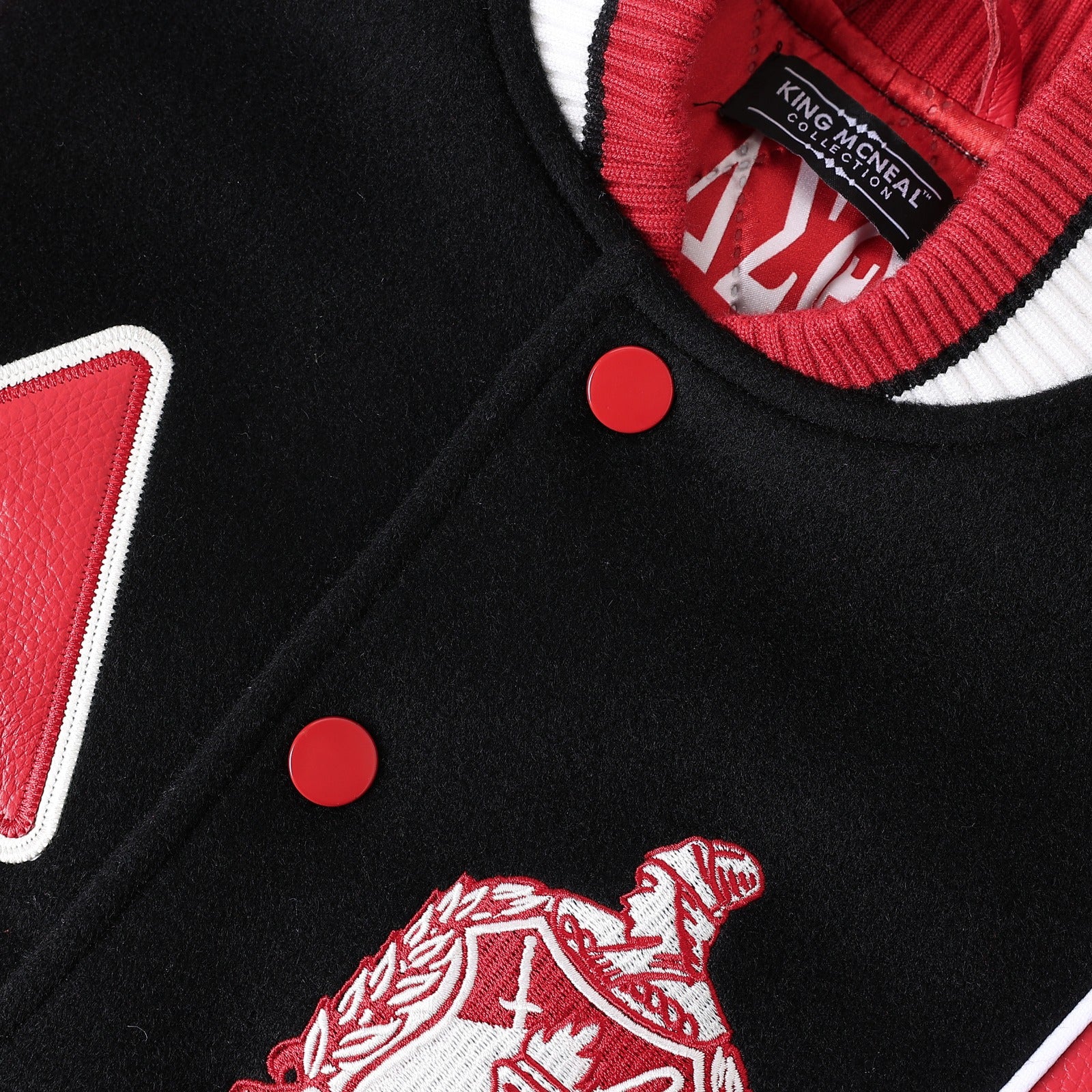 Delta Sigma Theta Black Wool And Leather Letterman Jacket (Unisex)