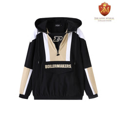 Purdue Black Windbreaker Tech Pullover(Unisex)