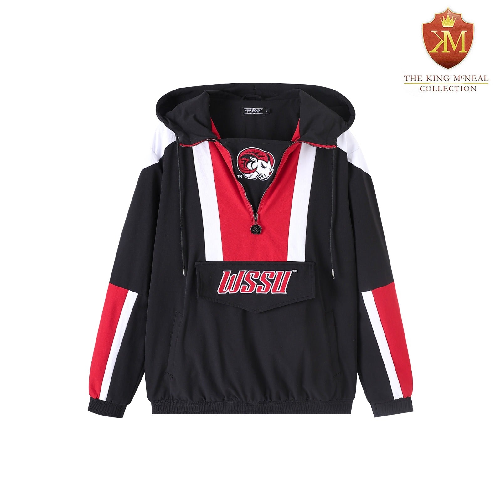 Winston-Salem State Black Windbreaker Tech Pullover(Unisex)