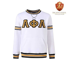 Alpha White Chenille Crewneck