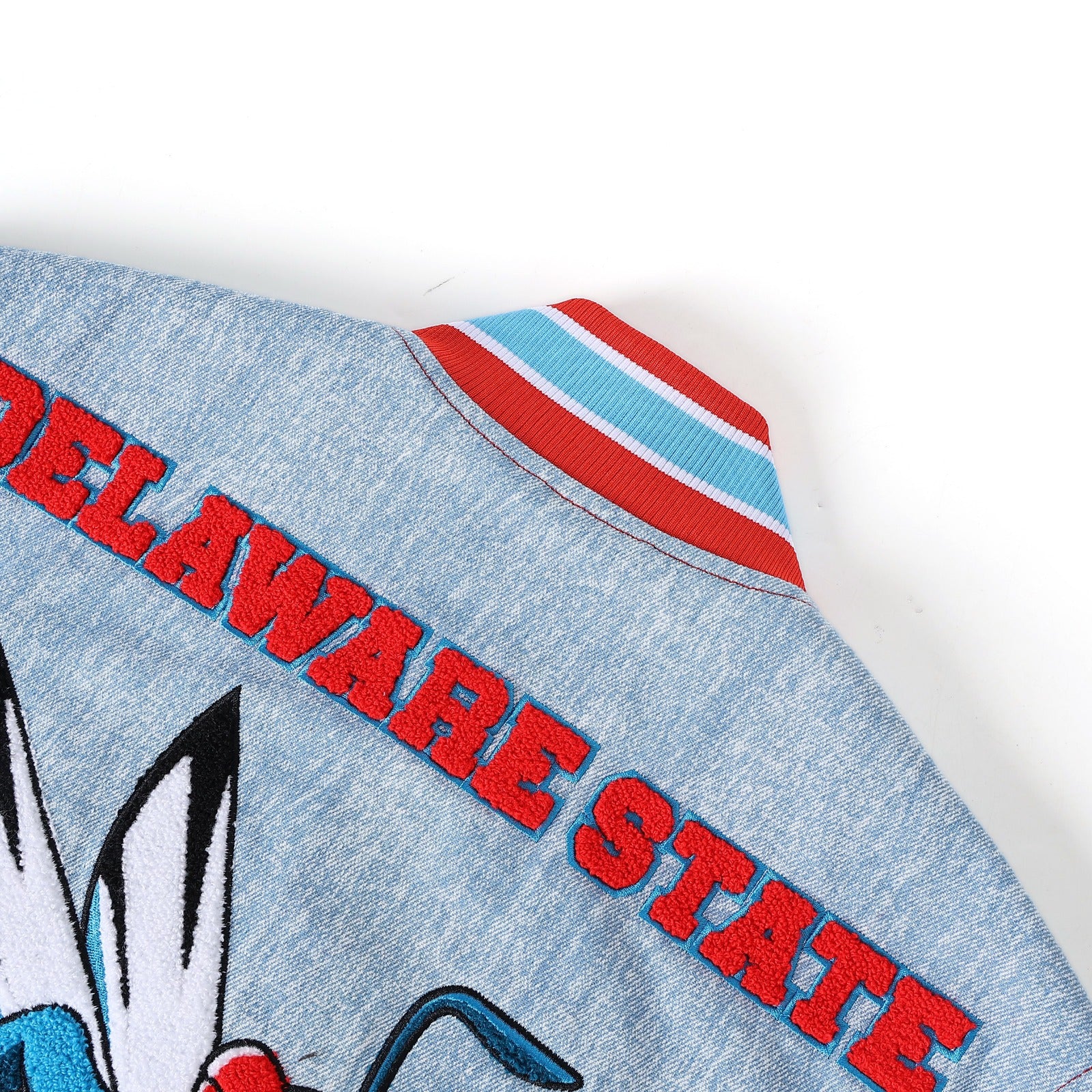 Delaware State Denim Bomber Jacket