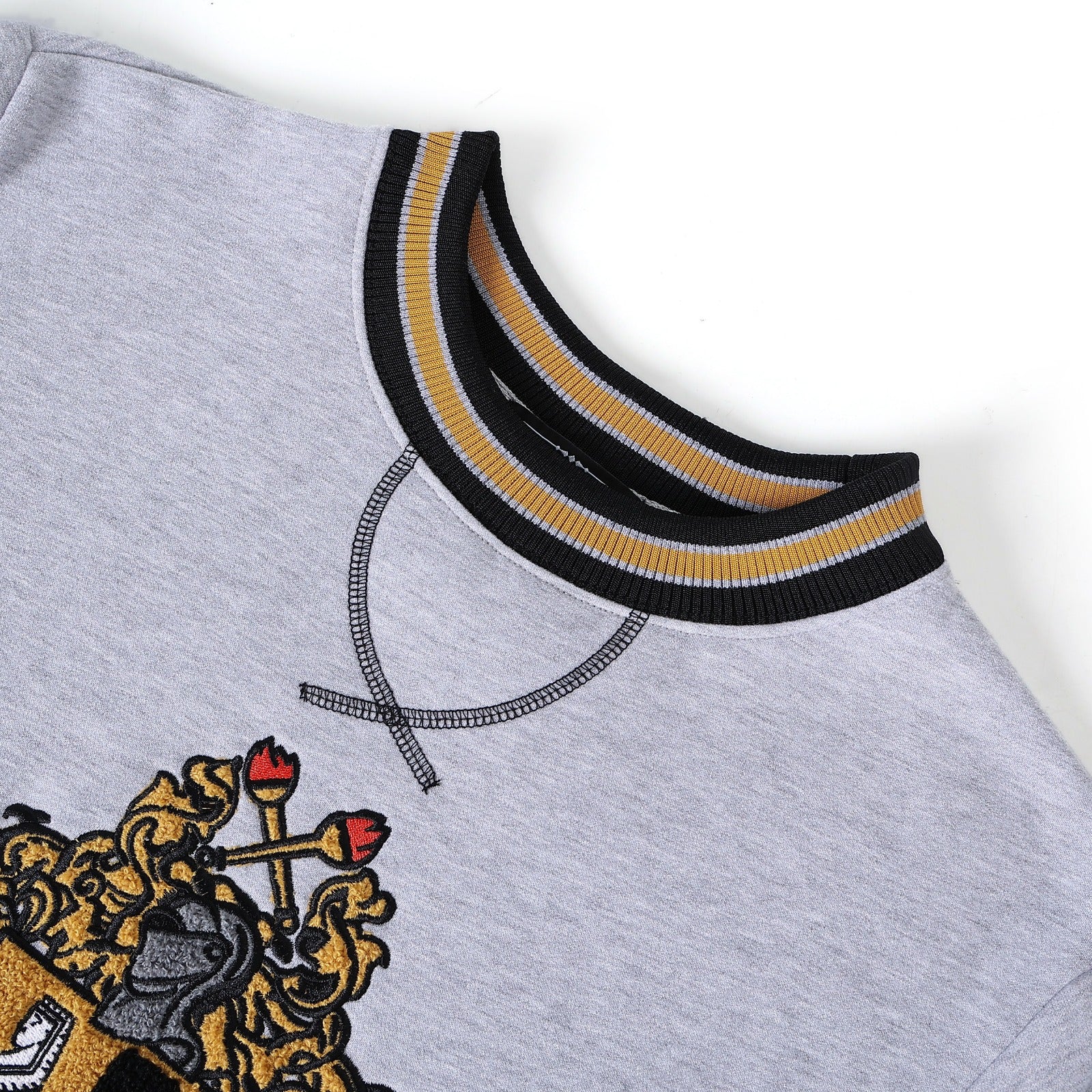 Alpha Grey Crest Chenille Crewneck