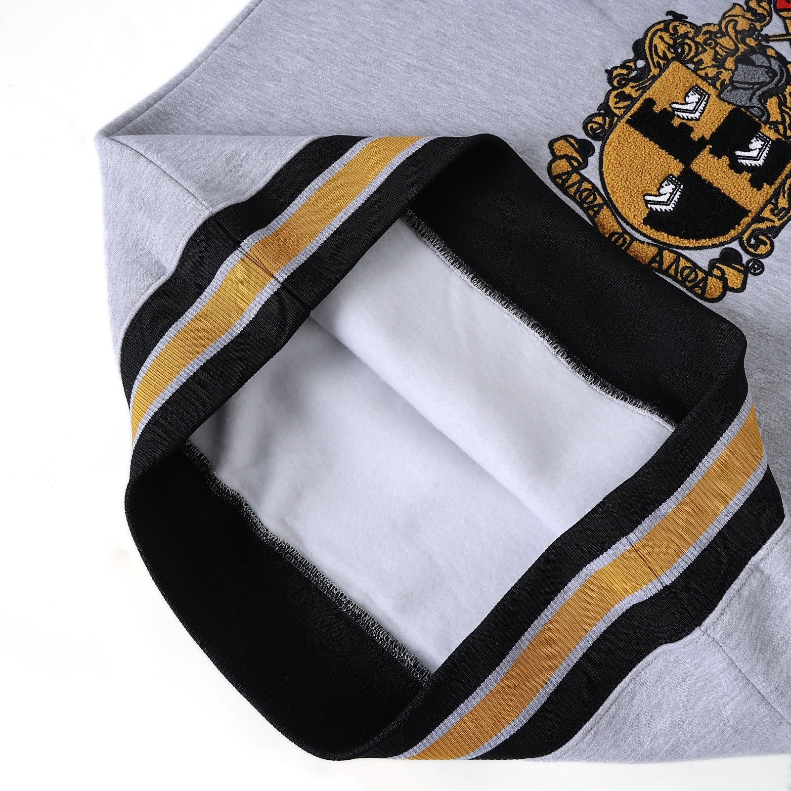 Alpha Grey Crest Chenille Crewneck