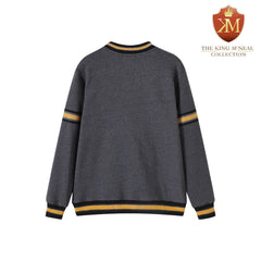 Alpha Charcoal Grey Crest Chenille Crewneck