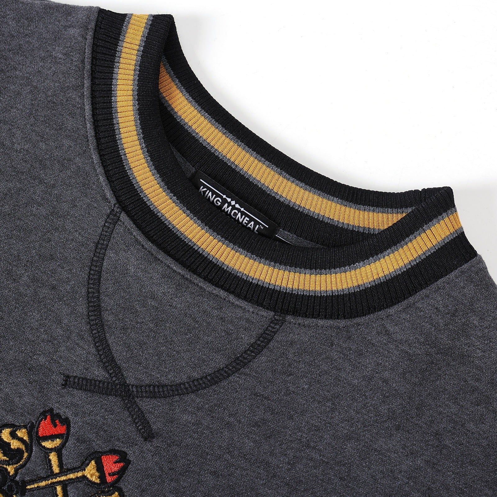 Alpha Charcoal Grey Crest Chenille Crewneck