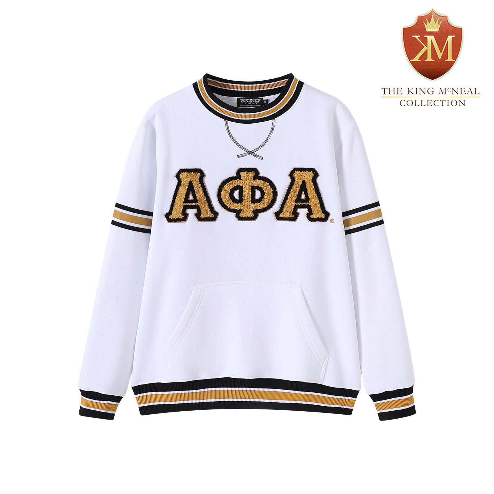 Alpha White Chenille Crewneck