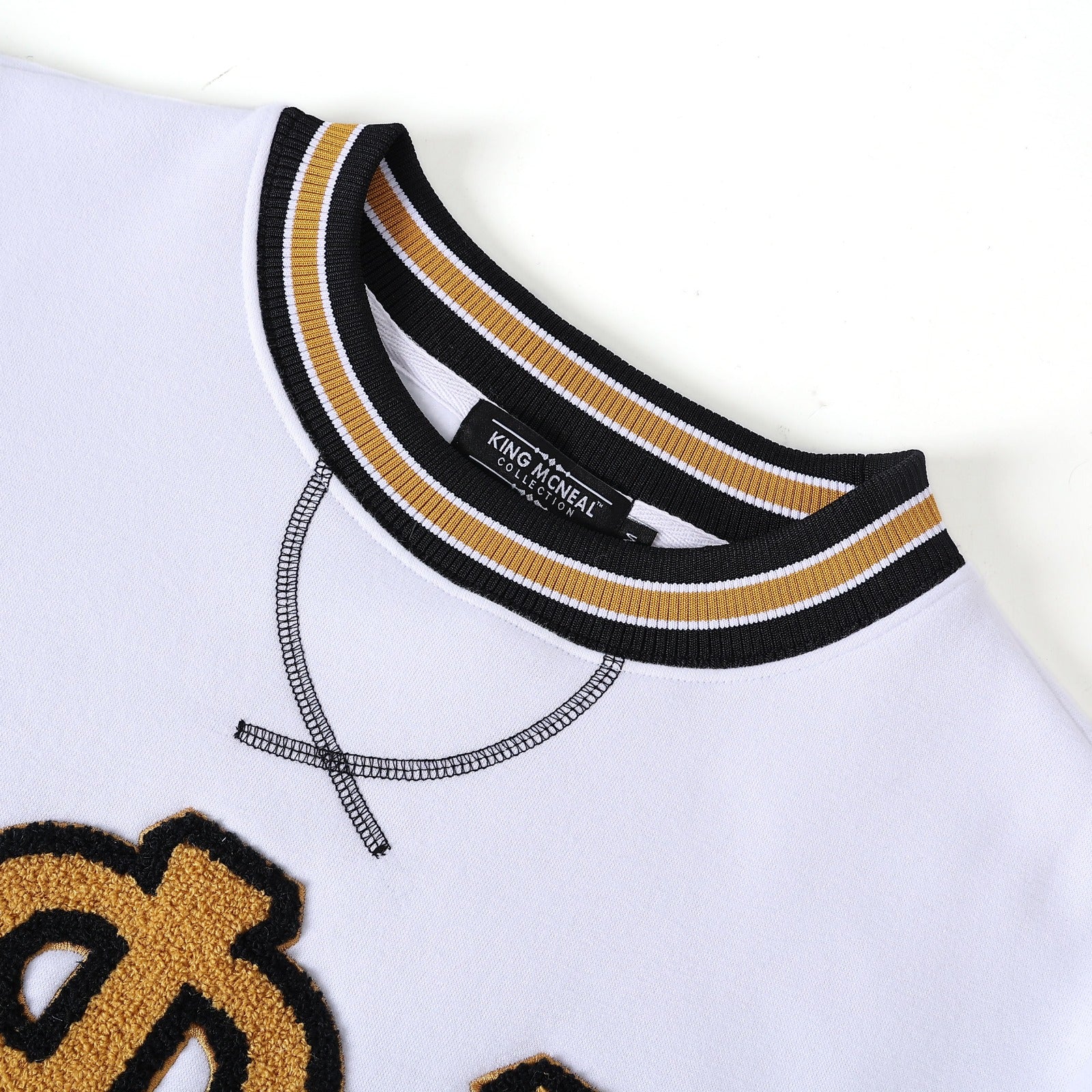 Alpha White Chenille Crewneck