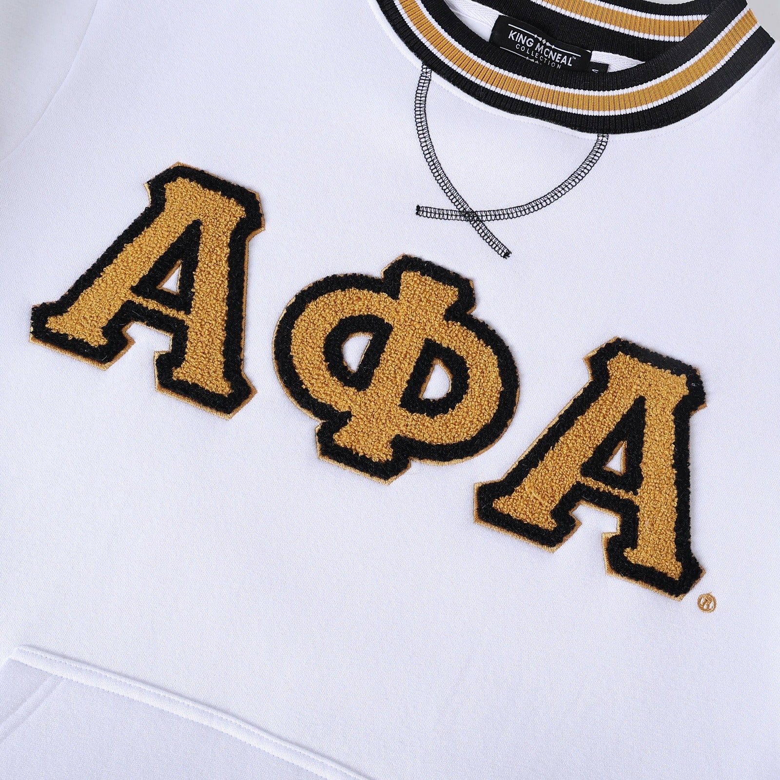 Alpha White Chenille Crewneck