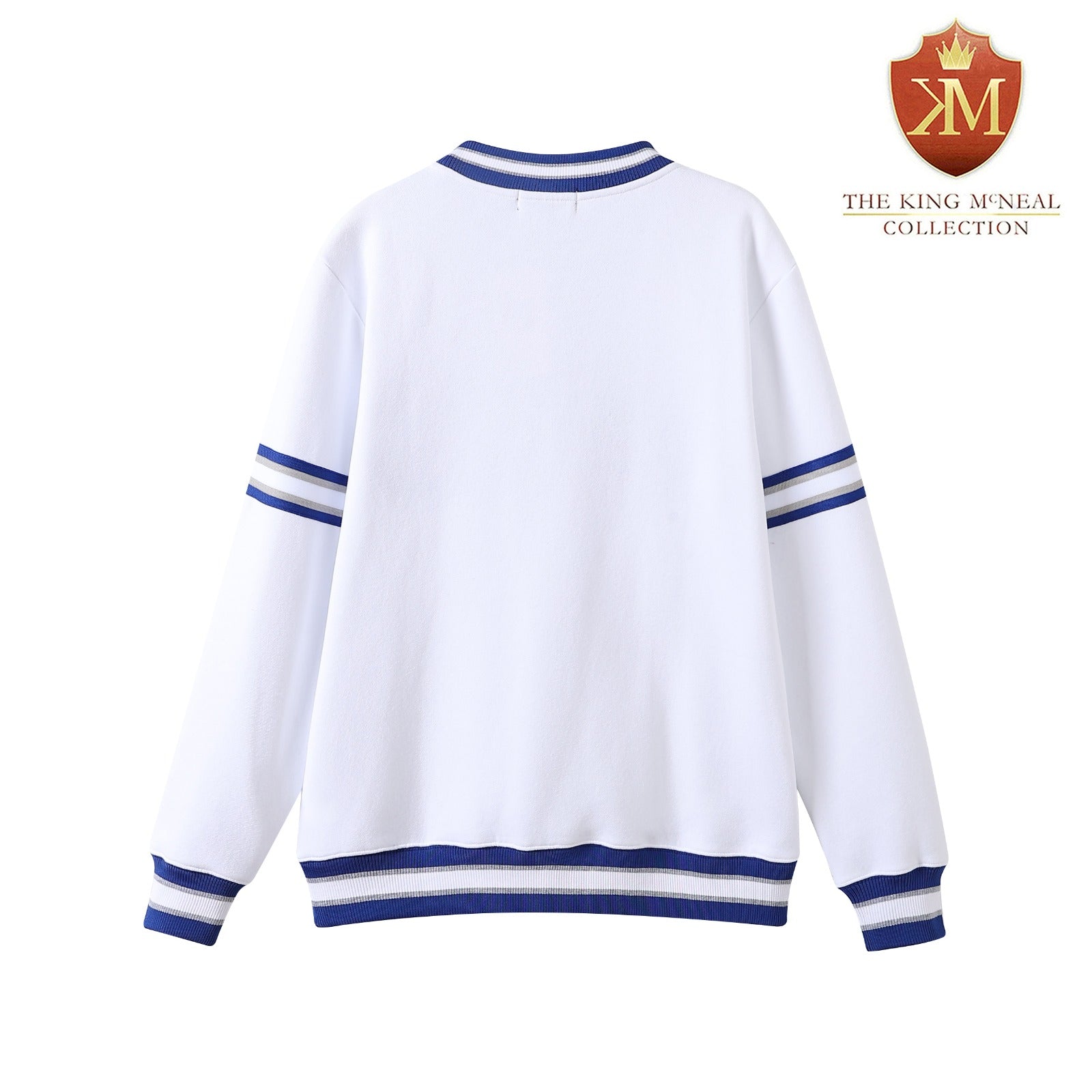 PBS White Stripe Letter Chenille Crewneck