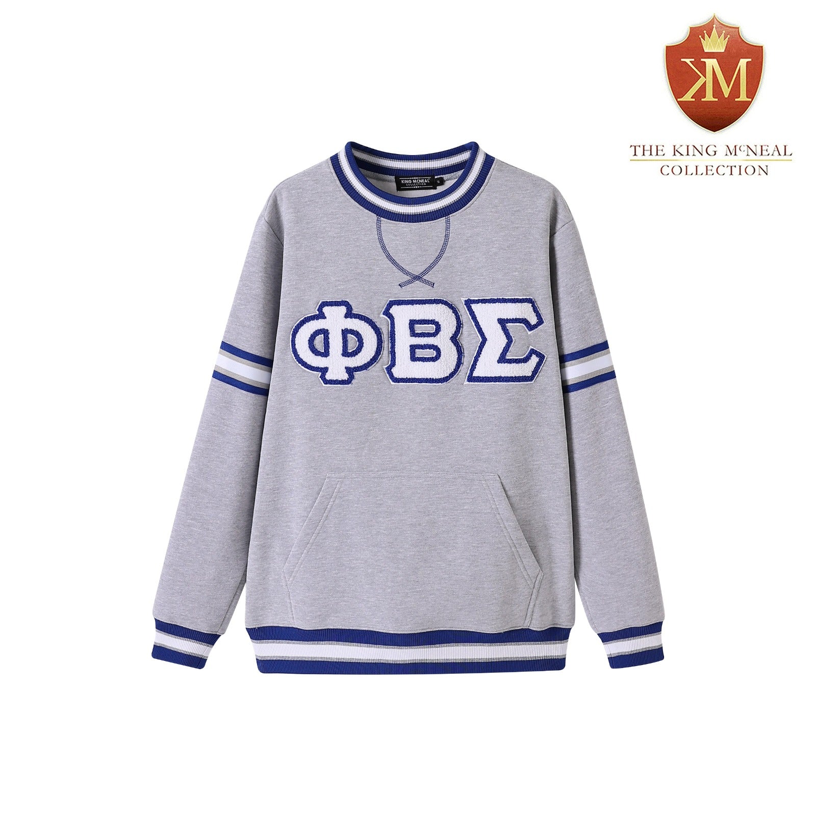 Phi Beta Sigma White Letter Chenille Crewneck