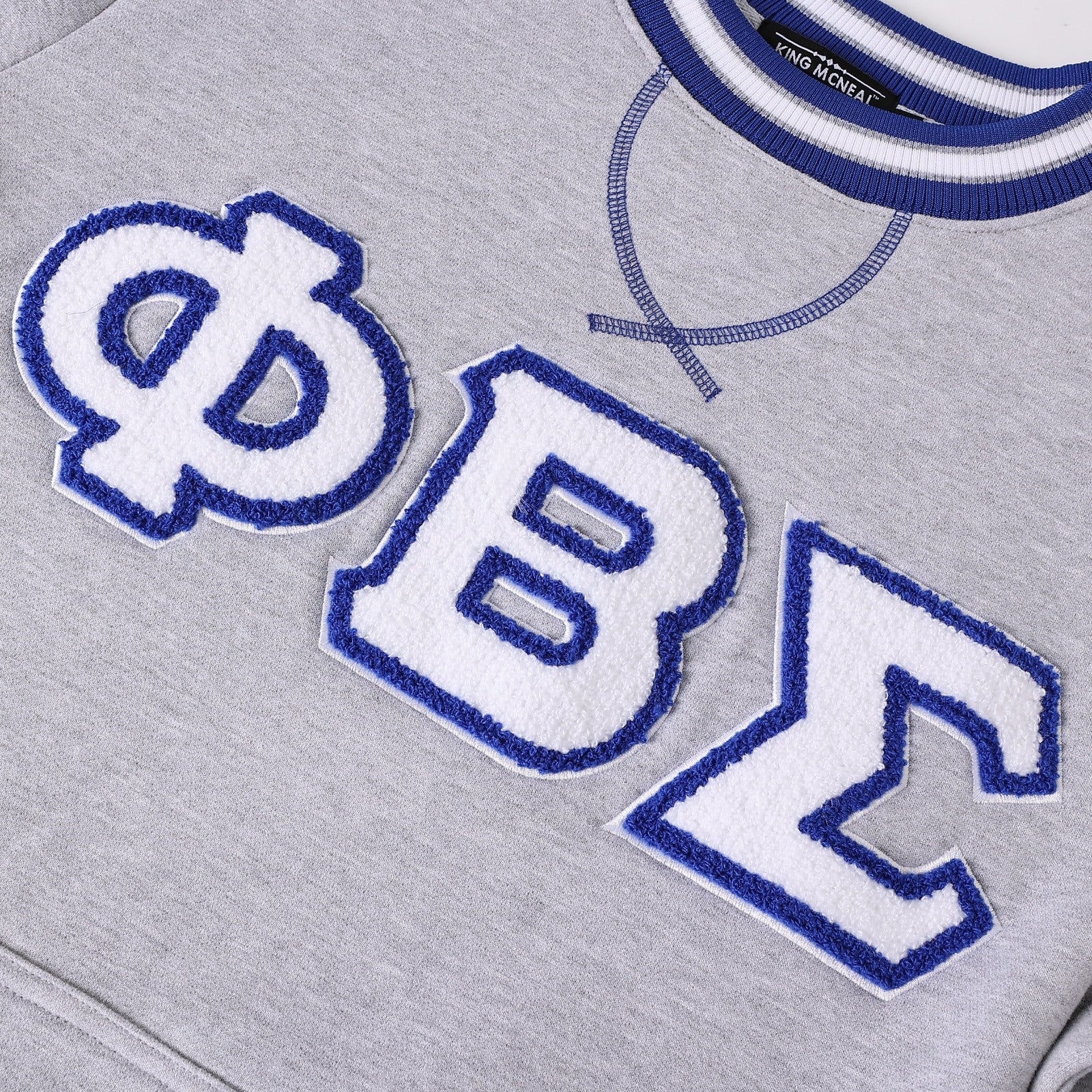 Phi Beta Sigma White Letter Chenille Crewneck