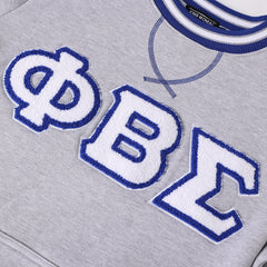 Phi Beta Sigma White Letter Chenille Crewneck
