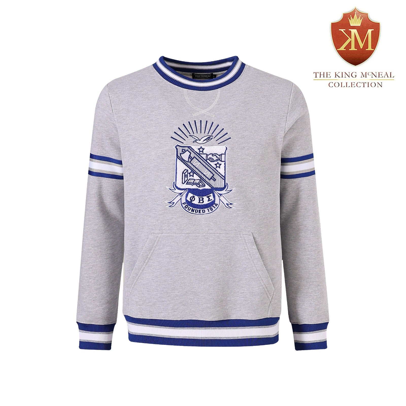 Phi Beta Sigma Grey Chenille Crest Crewneck