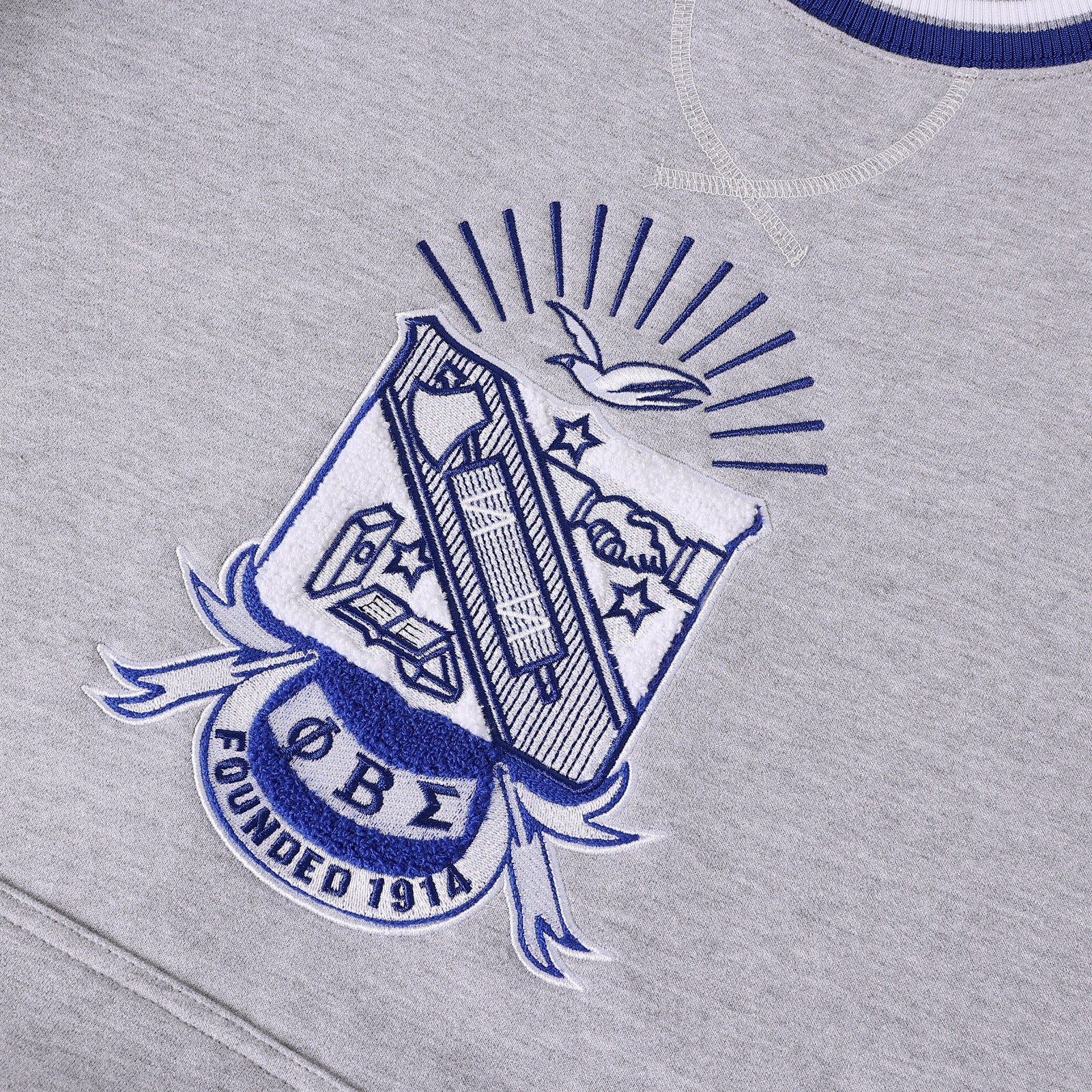 Phi Beta Sigma Grey Chenille Crest Crewneck