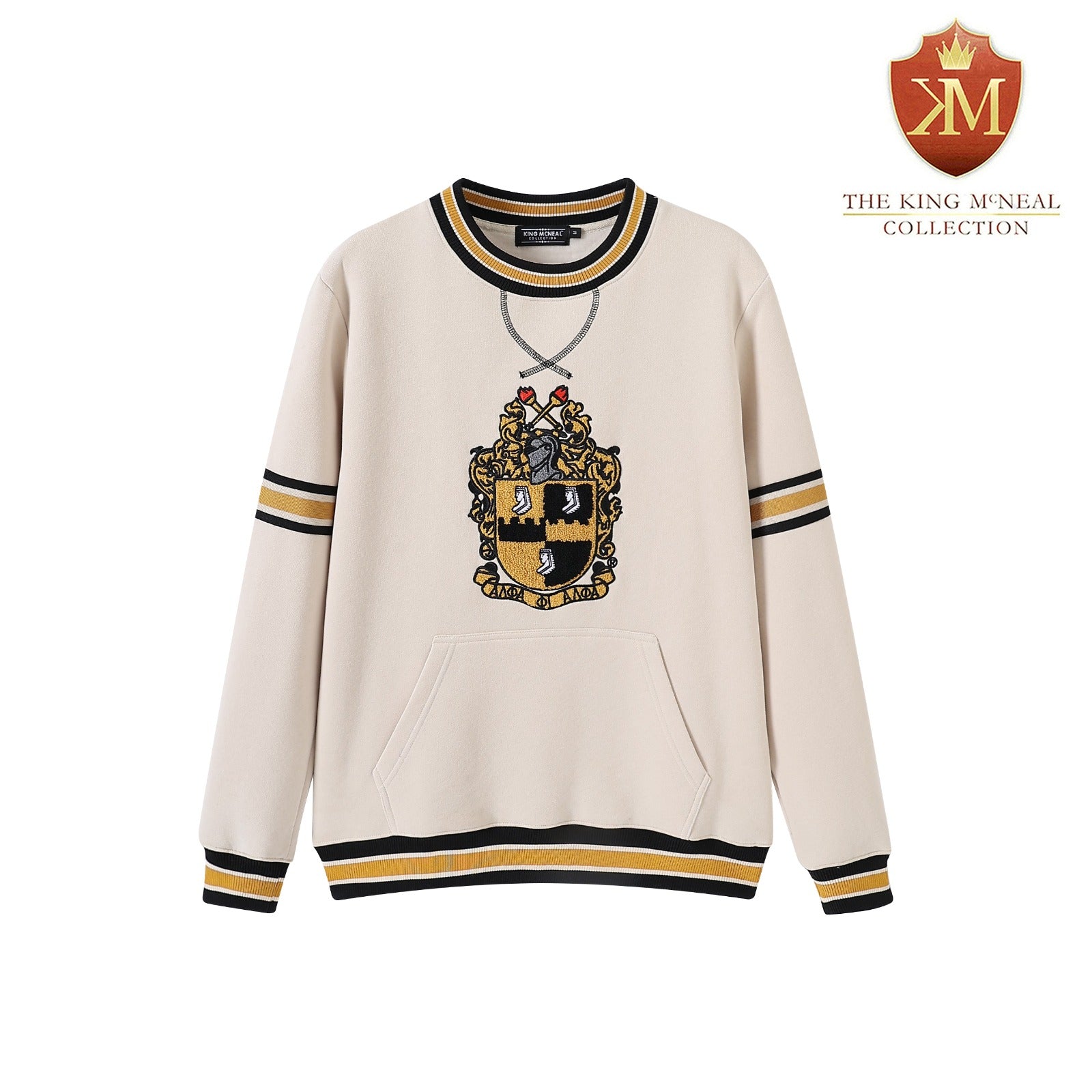 Alpha Neutral Crest Chenille Crewneck