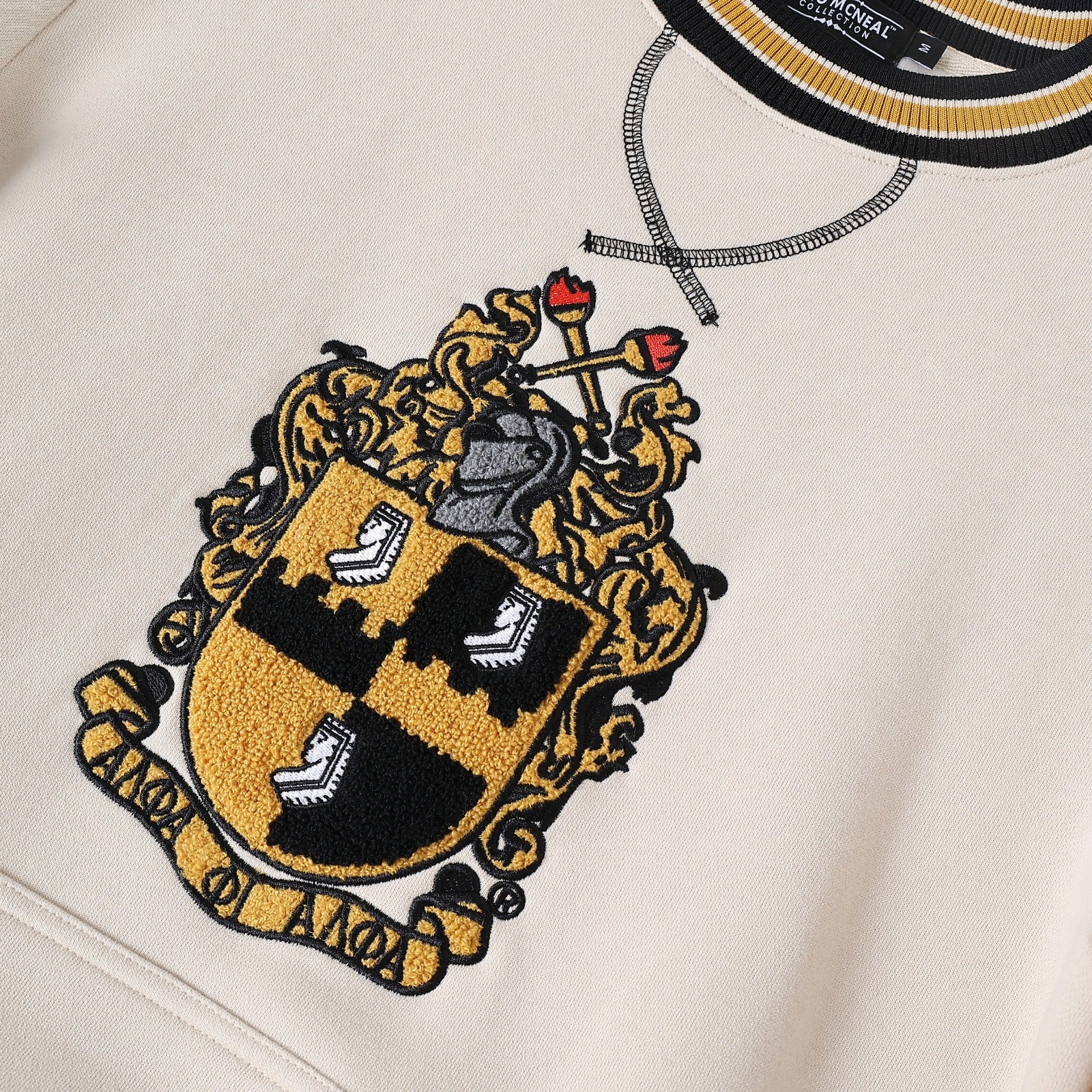 Alpha Neutral Crest Chenille Crewneck